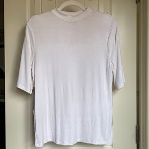 Target a new day white mockneck short sleeve shirt